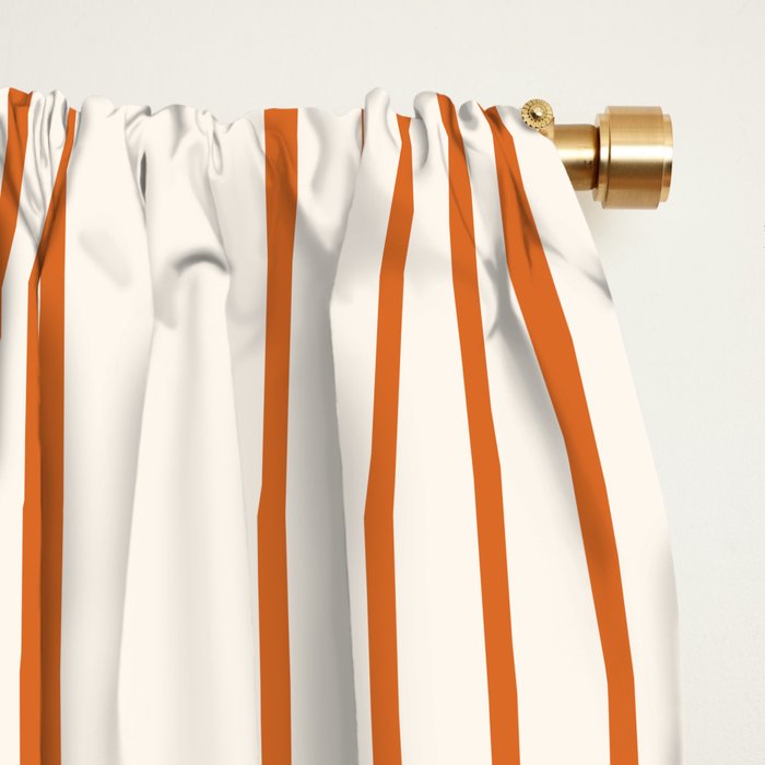 Mid Century Modern Geometric 199 in Navy Blue Orange Window Curtain Gallery Image 2