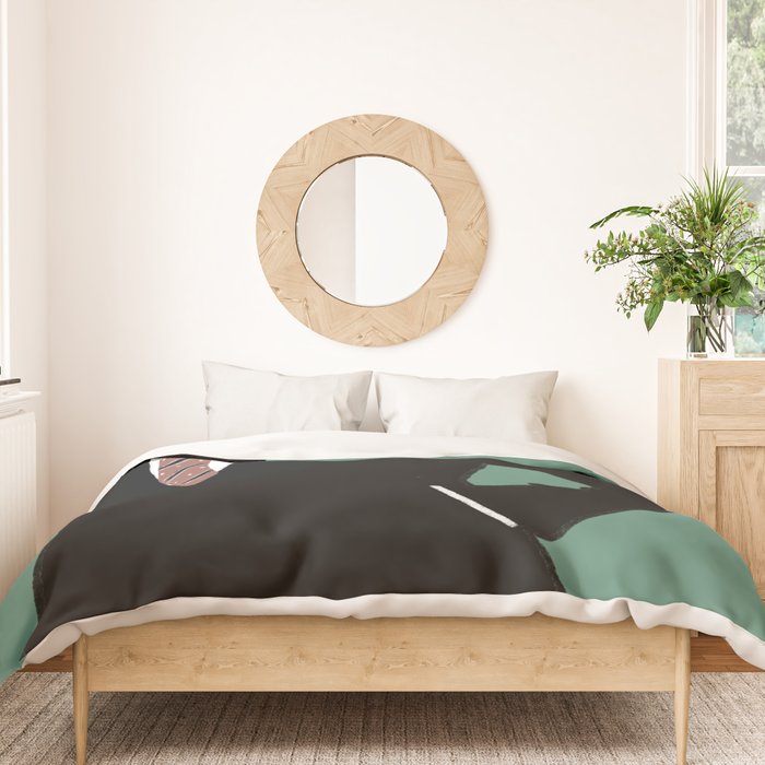 Man in Suit with Red Tie - Masculine Art Print  Duvet Cover Gallery Image 3