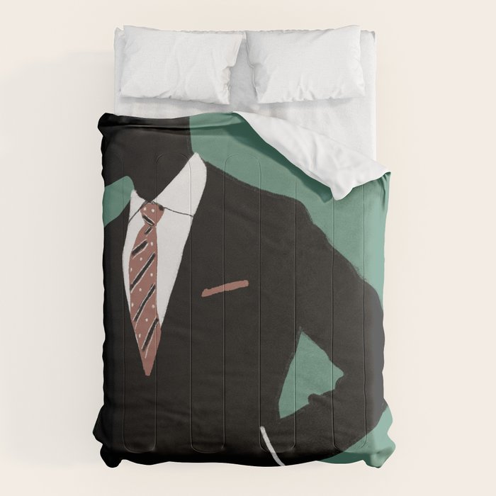 Man in Suit with Red Tie - Masculine Art Print  Comforter Gallery Image 6