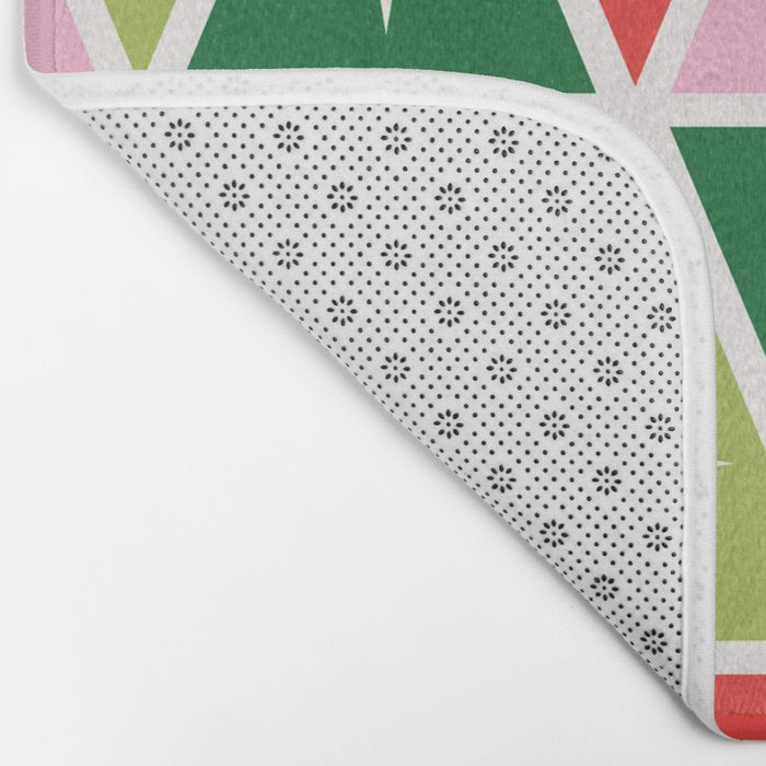 Retro Christmas Triangles Bath Mat Gallery Image 2