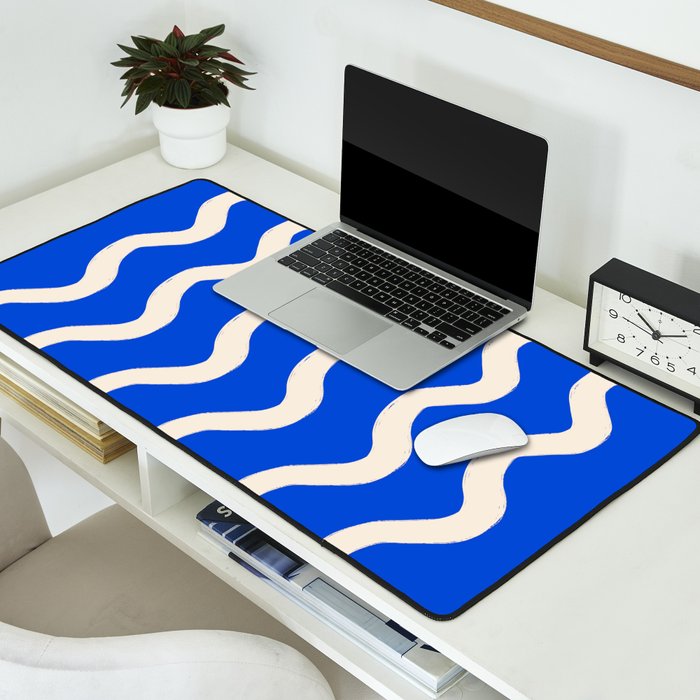 Sapphire Blue Ocean Waves Desk Mat Gallery Image 2