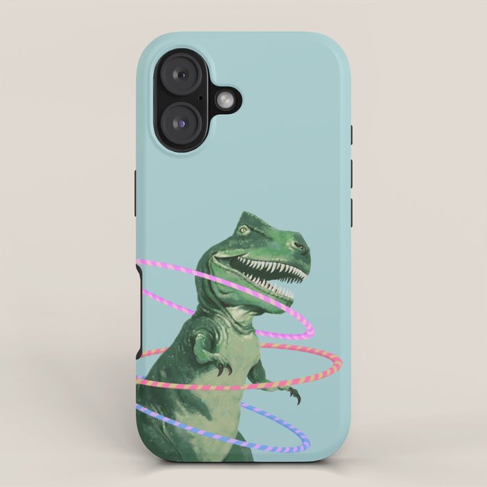 T-Rex the Hula Dancer in Green iPhone Case Gallery Image 1