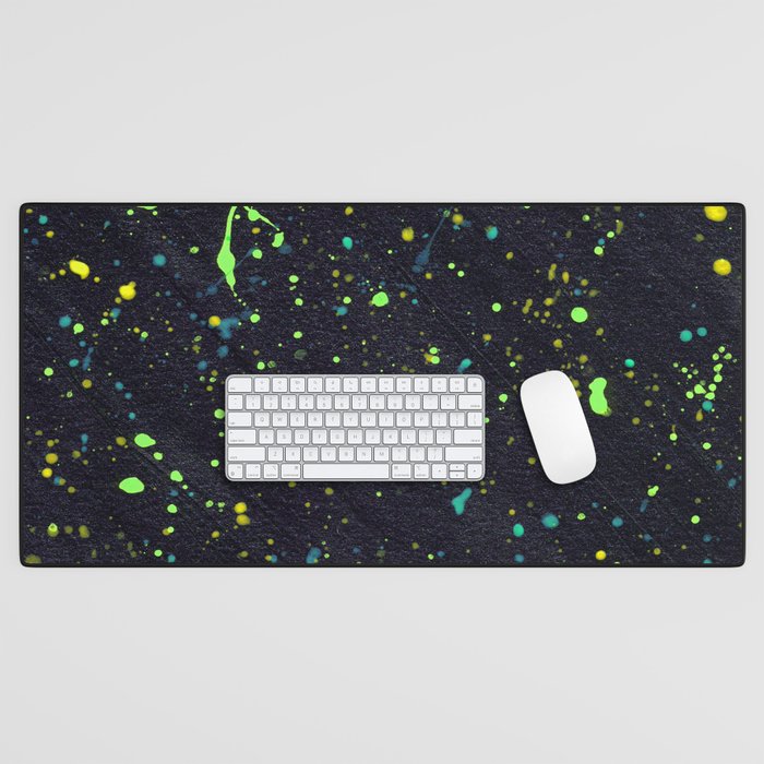 Blacklight Party Splatter Painting Version 2 Desk Mat Gallery Image 1