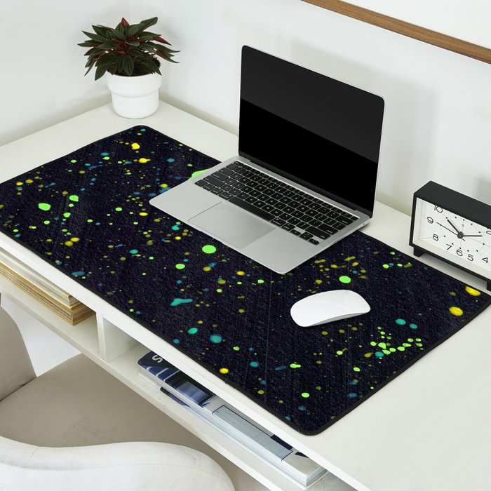Blacklight Party Splatter Painting Version 2 Desk Mat Gallery Image 2