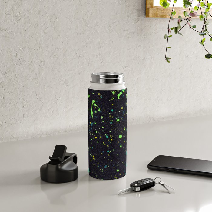 Blacklight Party Splatter Painting Version 2 Water Bottle Gallery Image 4