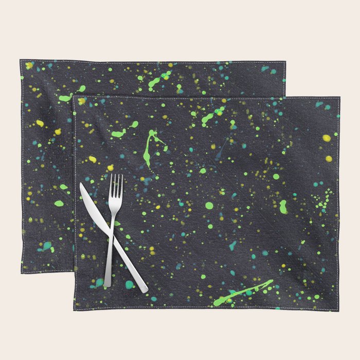 Blacklight Party Splatter Painting Version 2 Placemat