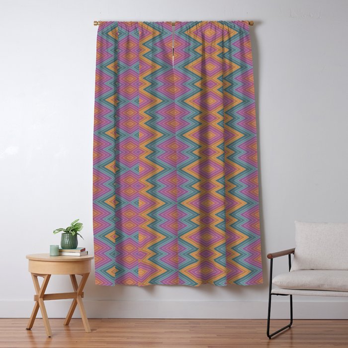 Boho Western Geometric Pattern II Window Curtain Gallery Image 5