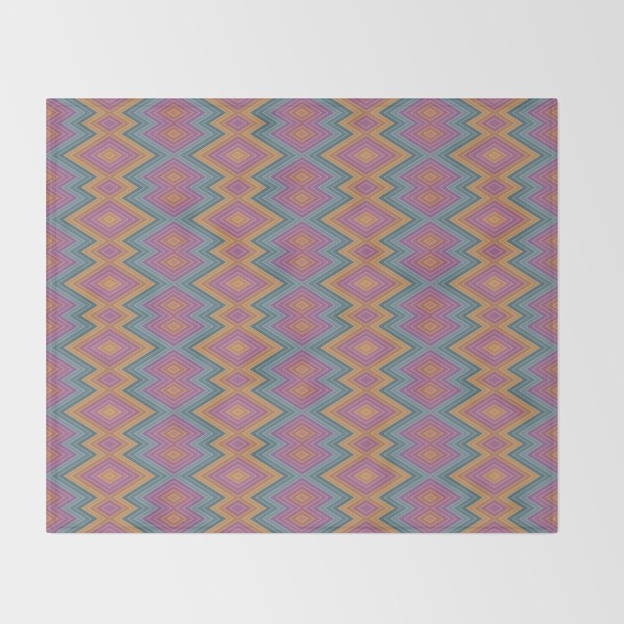 Boho Western Geometric Pattern II Throw Blanket Gallery Image 2