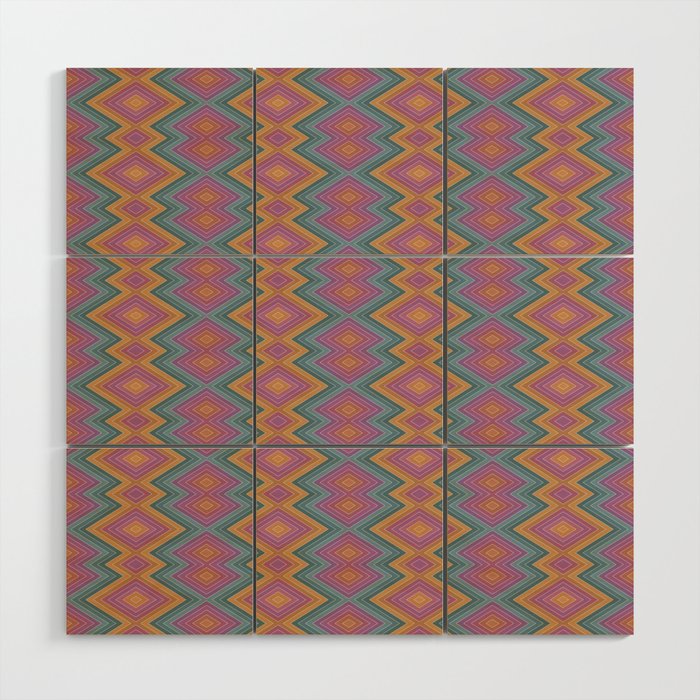 Boho Western Geometric Pattern II Wood Wall Art Gallery Image 1