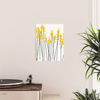 Hello Spring! Yellow/Black Retro Plants on White #decor #society6 #buyart Poster Gallery Image 2