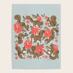 Squirrels & Blooms - Russet & Coral Poster Gallery Image 4