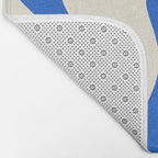 Retro Liquid Swirl Abstract Pattern in Cobalt Blue Cream Bath Mat Gallery Image 2