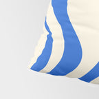 Retro Liquid Swirl Abstract Pattern in Cobalt Blue Cream Pillow Sham Gallery Image 4
