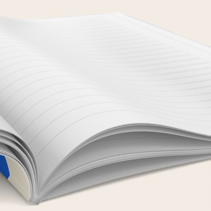 Retro Liquid Swirl Abstract Pattern in Cobalt Blue Cream Notebook Gallery Image 2