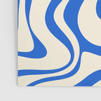 Retro Liquid Swirl Abstract Pattern in Cobalt Blue Cream Poster Gallery Image 3