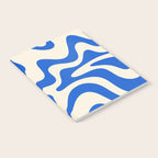 Retro Liquid Swirl Abstract Pattern in Cobalt Blue Cream Notebook Gallery Image 2
