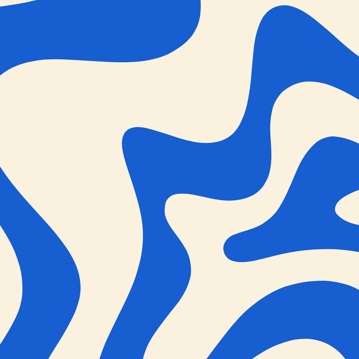 Retro Liquid Swirl Abstract Pattern in Cobalt Blue Cream Coffee Mug Gallery Image 2