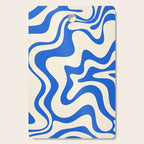 Retro Liquid Swirl Abstract Pattern in Cobalt Blue Cream Cutting Board Gallery Image 1