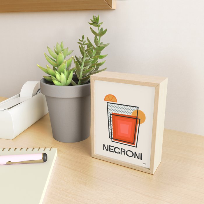 Negroni Minimalist Mid Century Modern Cocktail Print Mini Art Print Gallery Image 2