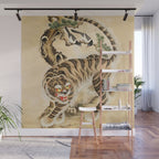 Vintage Minhwa Tiger Under Pine Tree Wall Mural Gallery Image 1