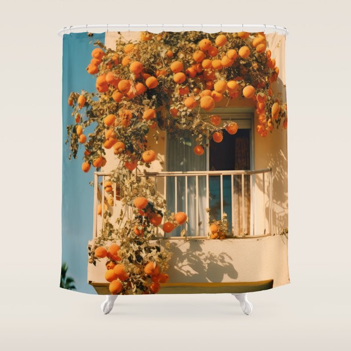 Californian Oranges in Summer Shower Curtain Gallery Image 1