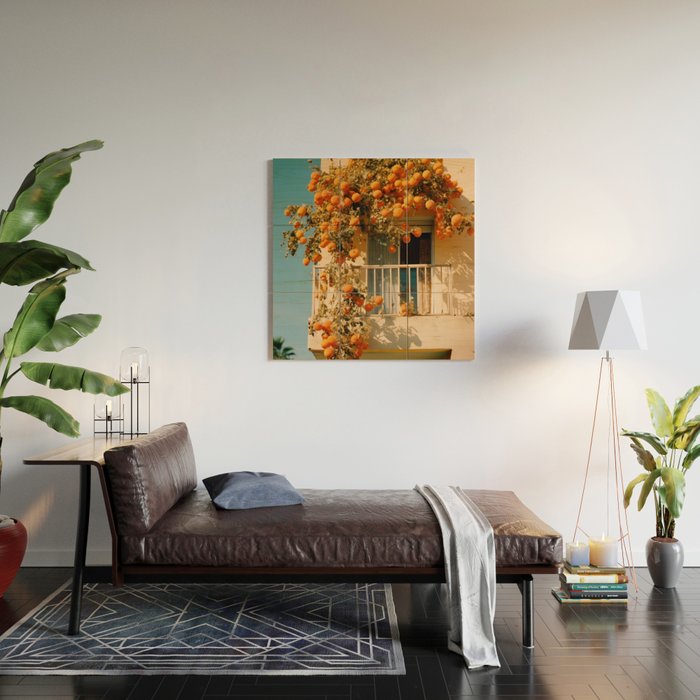 Californian Oranges in Summer Wood Wall Art Gallery Image 2