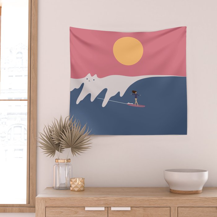 Cat Landscape 91 Wall Tapestry Gallery Image 2
