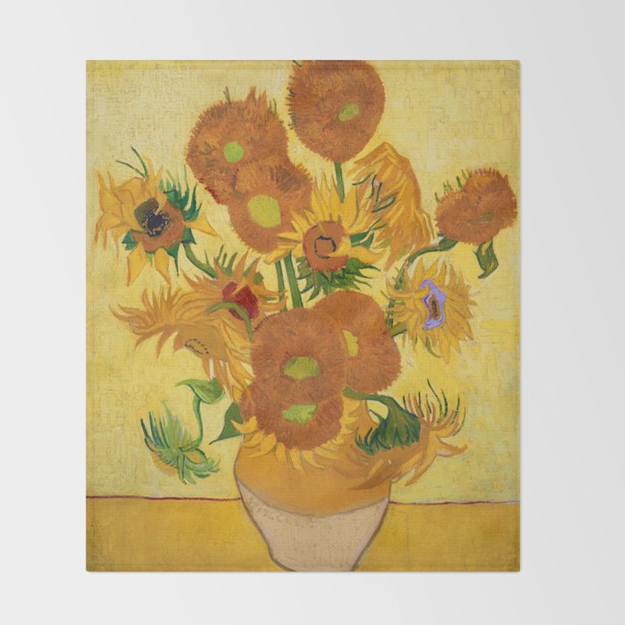 Sunflowers by Van Gogh Throw Blanket Gallery Image 2