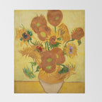 Sunflowers by Van Gogh Throw Blanket Gallery Image 2