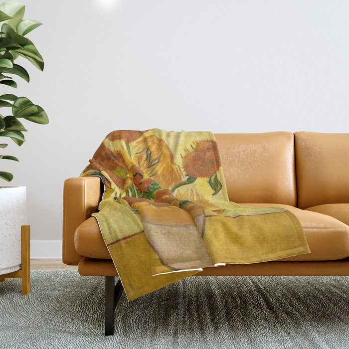 Sunflowers by Van Gogh Throw Blanket Gallery Image 1