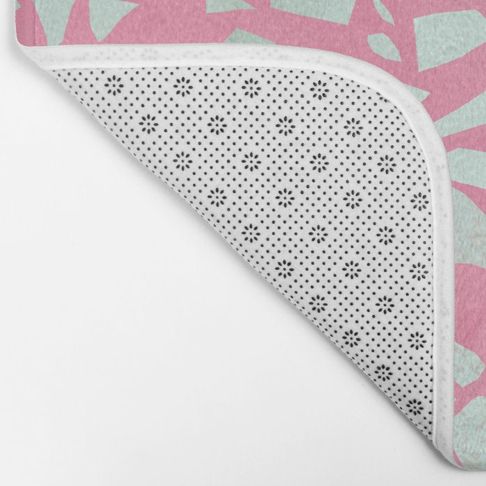 Pink terrazzo flooring seamless pattern with colorful marble rocks Bath Mat Gallery Image 2