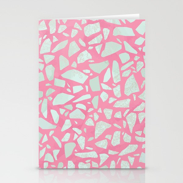 Pink terrazzo flooring seamless pattern with colorful marble rocks Stationery Card Gallery Image 2