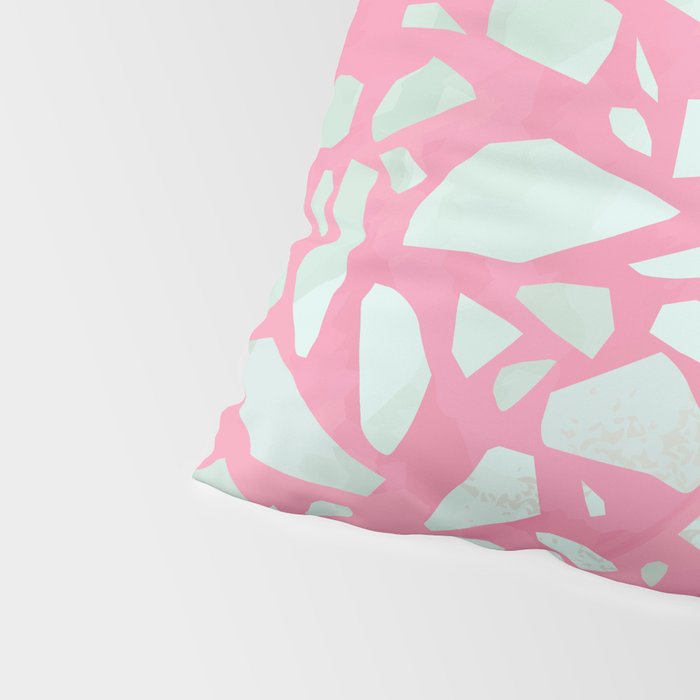 Pink terrazzo flooring seamless pattern with colorful marble rocks Pillow Sham Gallery Image 4