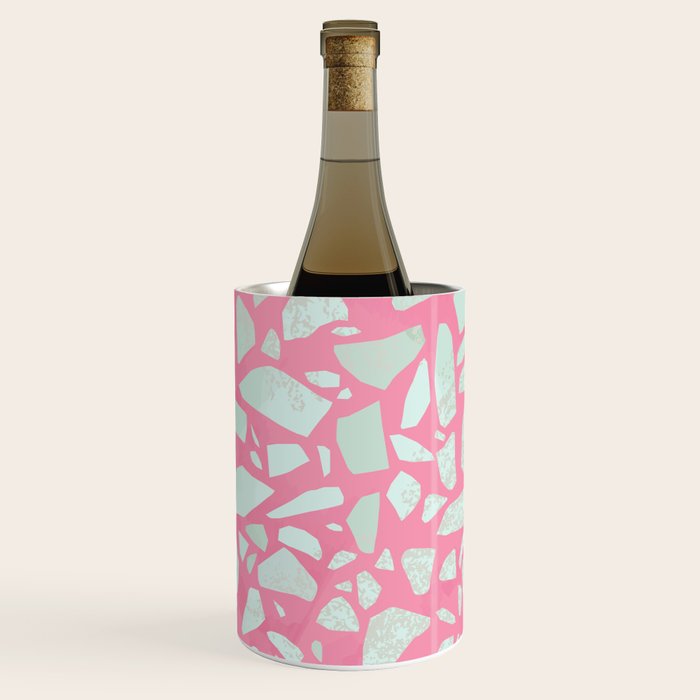 Pink terrazzo flooring seamless pattern with colorful marble rocks Wine Chiller Gallery Image 1