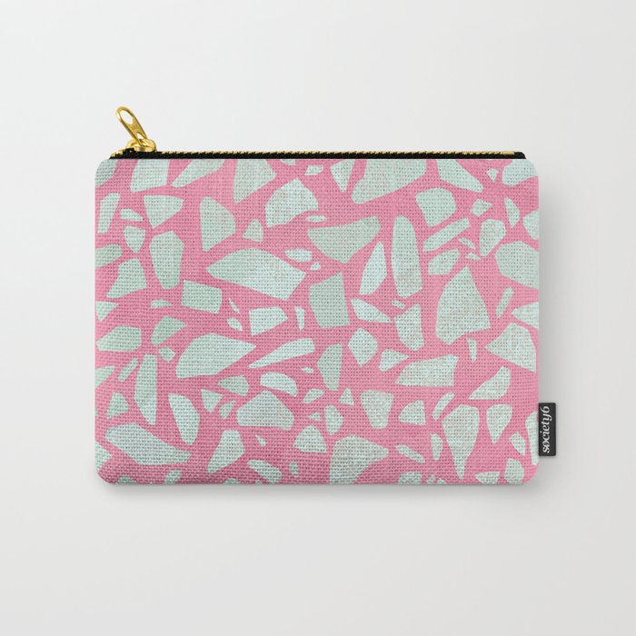Pink terrazzo flooring seamless pattern with colorful marble rocks Carry All Pouch Gallery Image 1