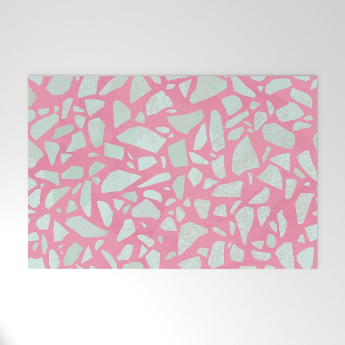 Pink terrazzo flooring seamless pattern with colorful marble rocks Welcome Mat Gallery Image 1