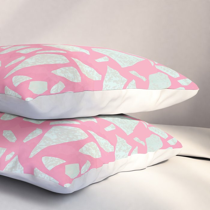 Pink terrazzo flooring seamless pattern with colorful marble rocks Pillow Sham Gallery Image 3