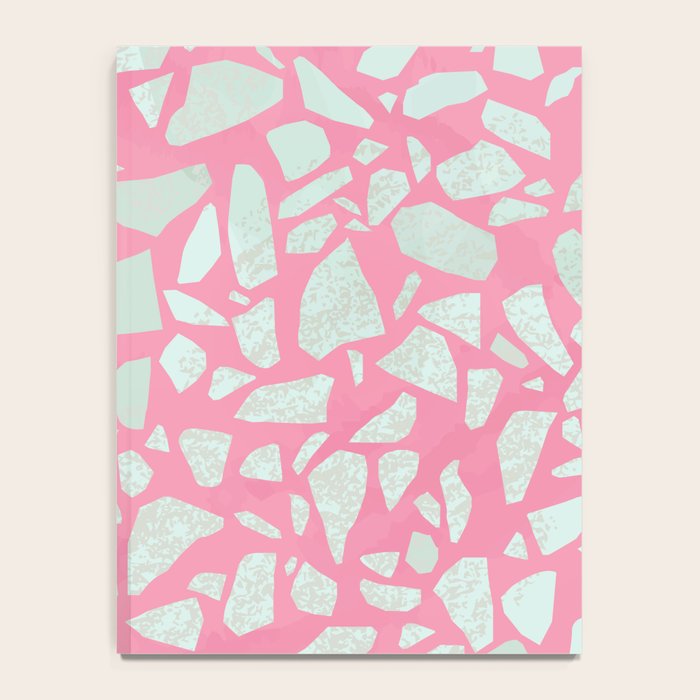 Pink terrazzo flooring seamless pattern with colorful marble rocks Notebook Gallery Image 4