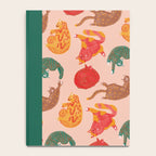 Sleepy Cozy Kitty Cats in Green & Orange Notebook Gallery Image 4