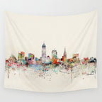 cleveland ohio skyline Wall Tapestry Gallery Image 4