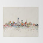 cleveland ohio skyline Throw Blanket Gallery Image 2