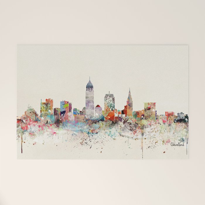 cleveland ohio skyline Welcome Mat Gallery Image 1