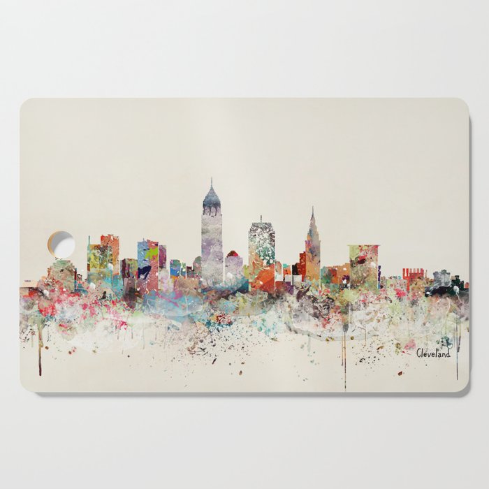 cleveland ohio skyline Cutting Board Gallery Image 1
