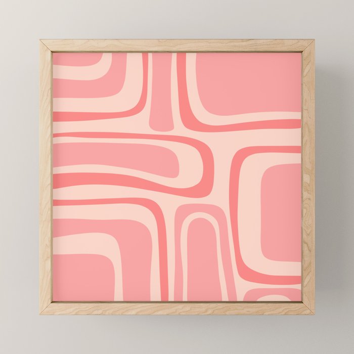 Palm Springs Midcentury Modern Abstract Pattern in Pink Mini Art Print Gallery Image 1