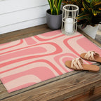 Palm Springs Midcentury Modern Abstract Pattern in Pink Outdoor Rug Gallery Image 2