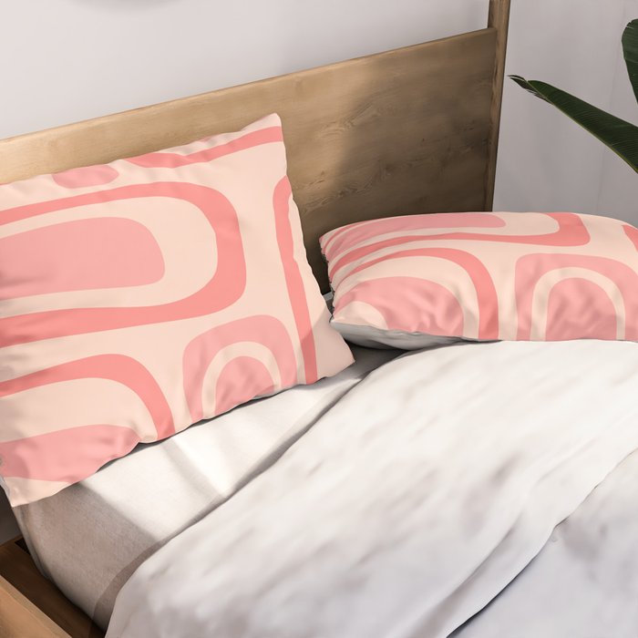 Palm Springs Midcentury Modern Abstract Pattern in Pink Pillow Sham Gallery Image 2