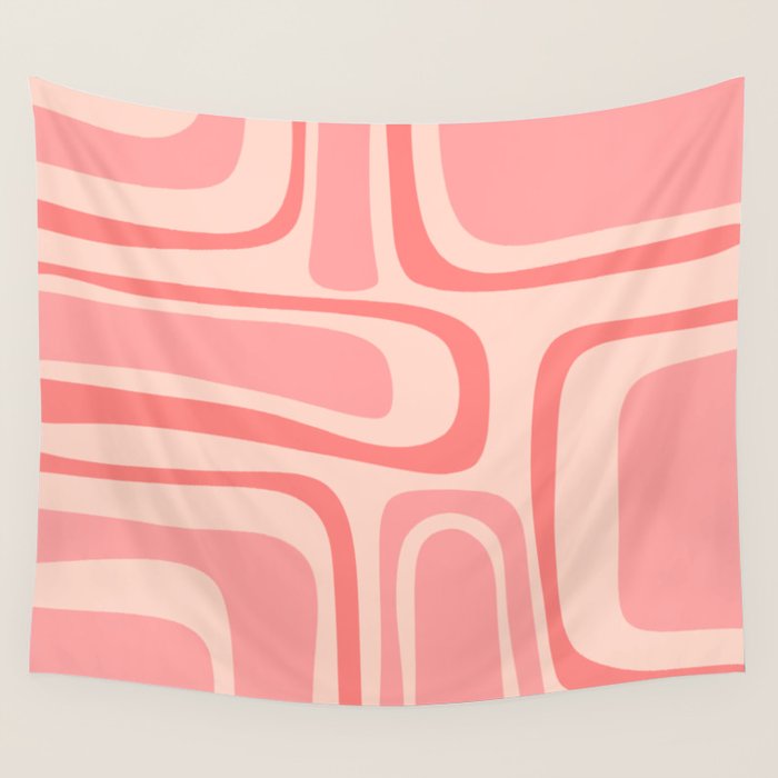 Palm Springs Midcentury Modern Abstract Pattern in Pink Wall Tapestry Gallery Image 4