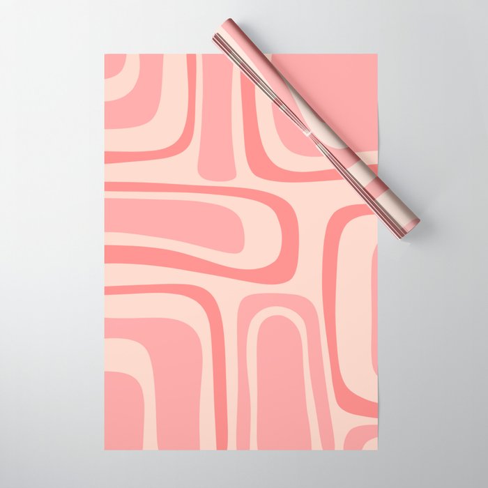 Palm Springs Midcentury Modern Abstract Pattern in Pink Wrapping Paper Gallery Image 1