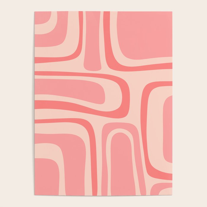 Palm Springs Midcentury Modern Abstract Pattern in Pink Poster Gallery Image 4