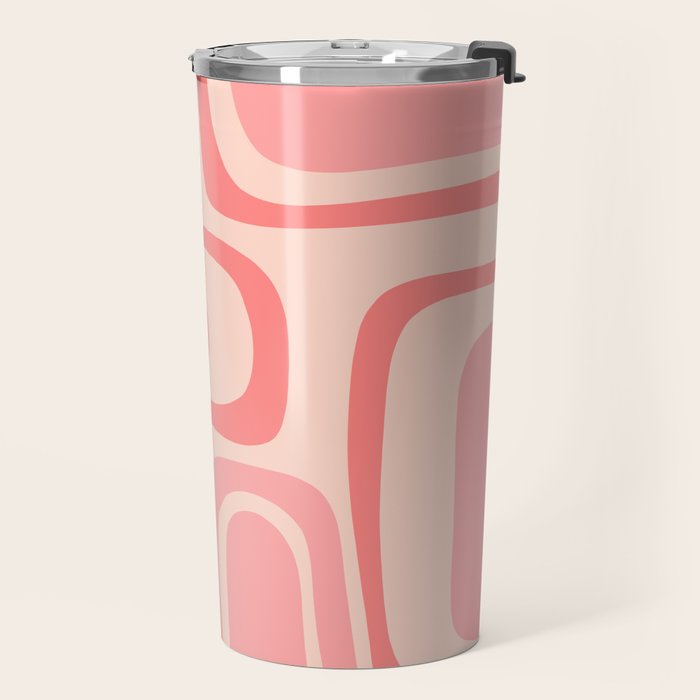 Palm Springs Midcentury Modern Abstract Pattern in Pink Travel Mug Gallery Image 2